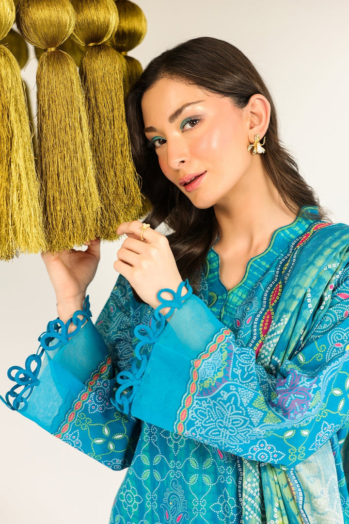 Rhea by Sahar Unstitched Lawn 3 Piece Suit Emerald Echo - Casual Collection