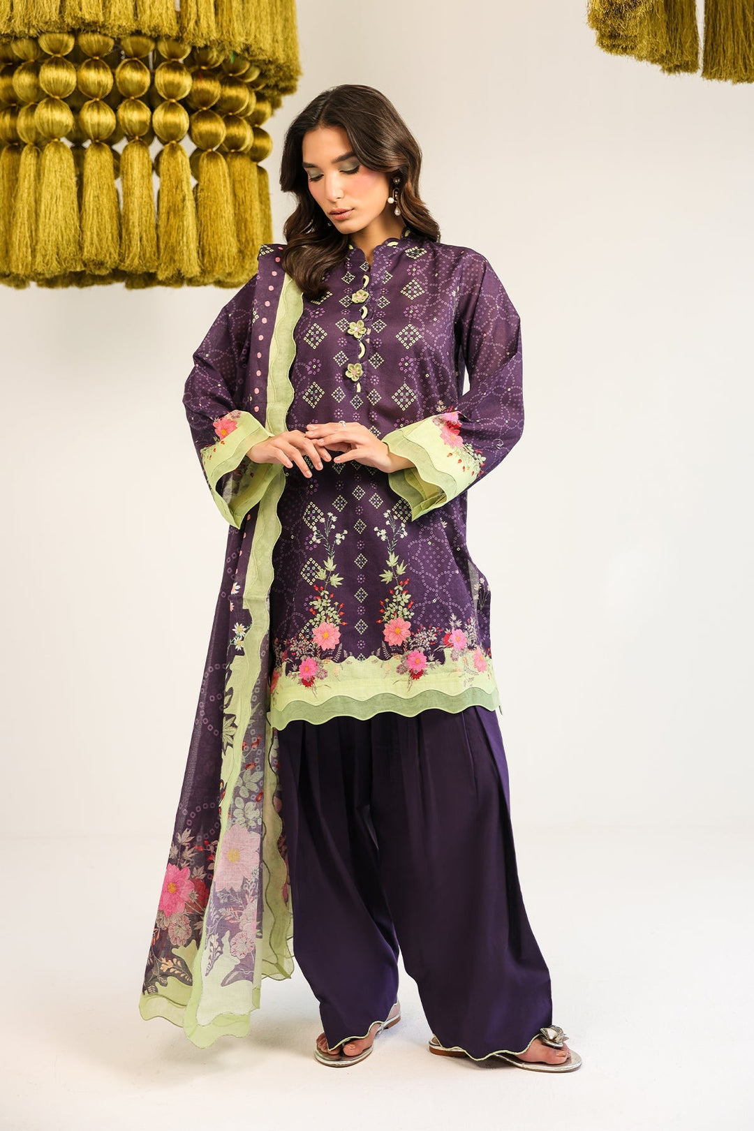 Rhea by Sahar Unstitched Lawn 3 Piece Suit Velvet Ember - Casual Collection