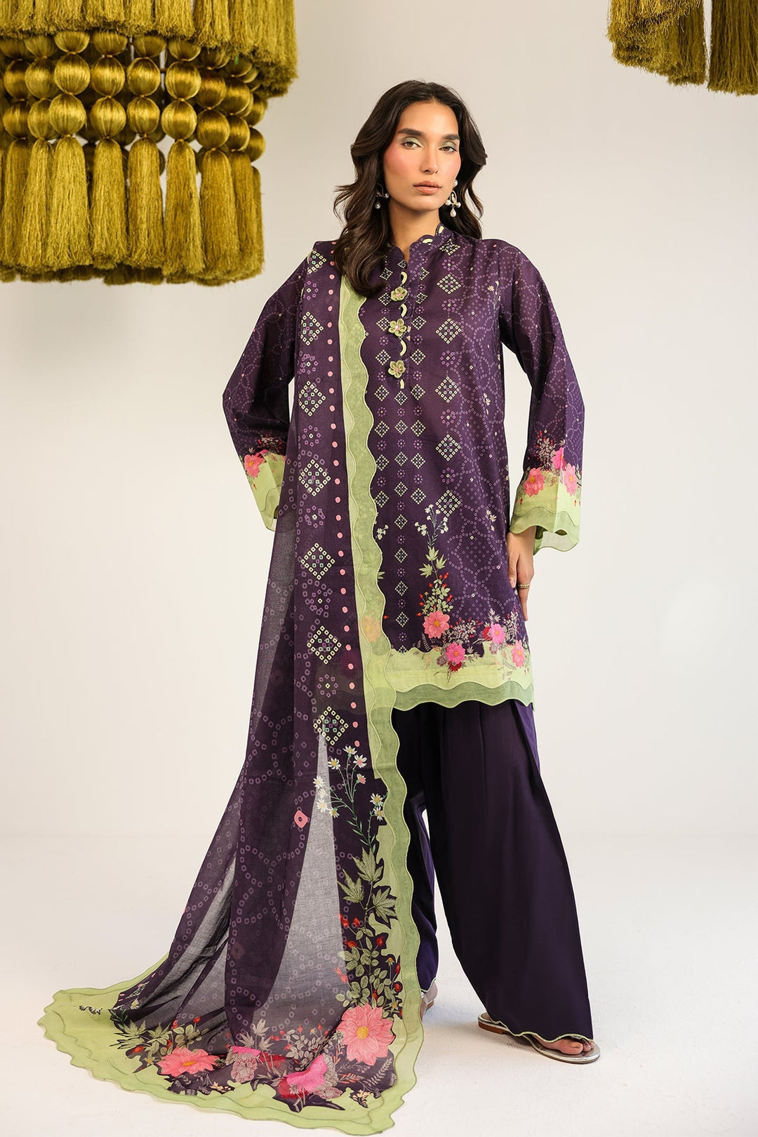 Rhea by Sahar Unstitched Lawn 3 Piece Suit Velvet Ember - Casual Collection