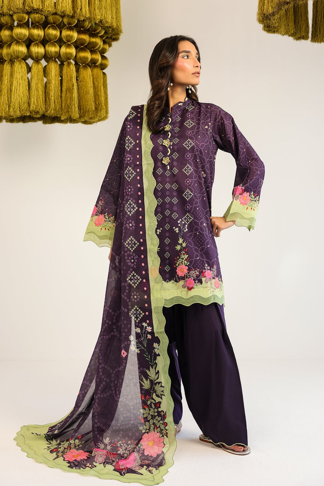 Rhea by Sahar Unstitched Lawn 3 Piece Suit Velvet Ember - Casual Collection