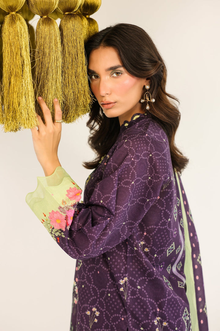 Rhea by Sahar Unstitched Lawn 3 Piece Suit Velvet Ember - Casual Collection