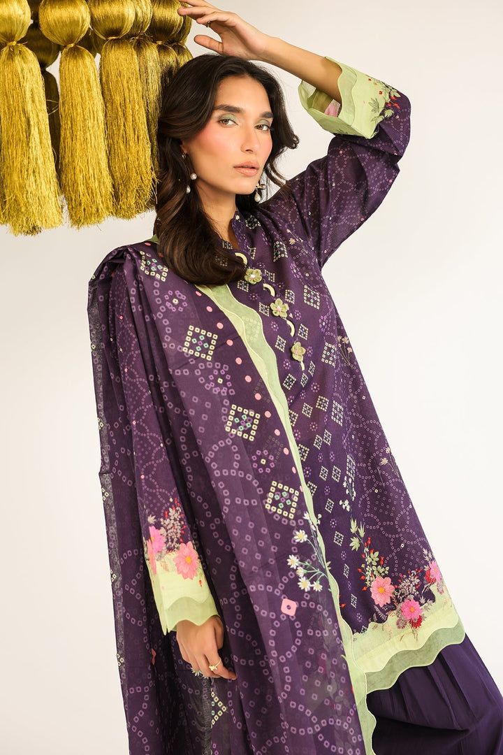 Rhea by Sahar Unstitched Lawn 3 Piece Suit Velvet Ember - Casual Collection