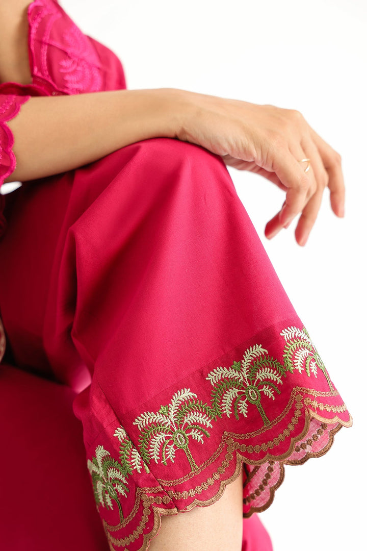 Pret Essentials by Sahar Womens RTW Embroidered Cambric 2 Piece Suit Raqs-e-Gulnaar - Casual Collection
