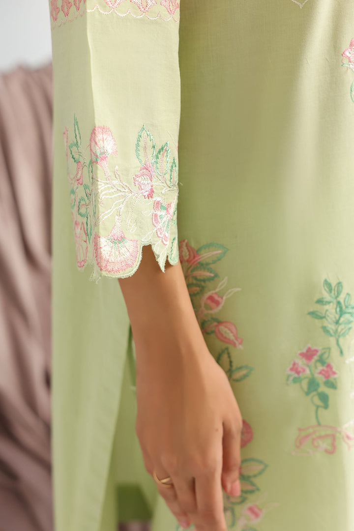 Pret Essentials by Sahar Womens RTW Embroidered Cambric 2 Piece Suit Willow meadow - Casual Collection