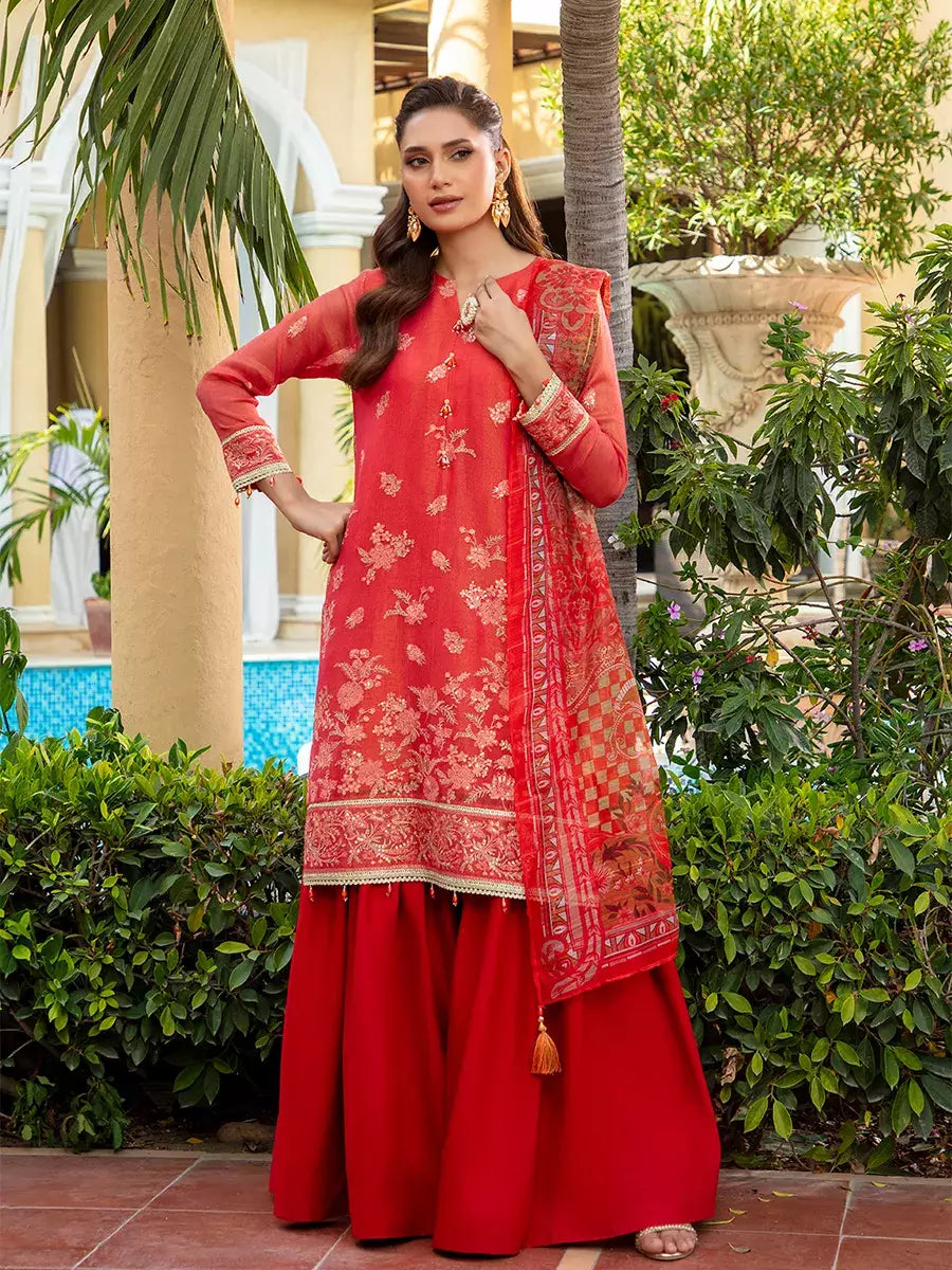 Jashn e Noor by Salitex Unstitched Embroidered 3 Piece Silk SUNW7JI077 - Summer Collection