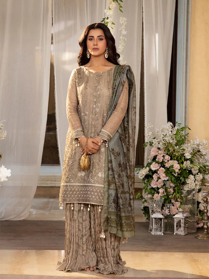 Jashn e Noor by Salitex Unstitched Embroidered 3 Piece Cotton Net SUNW7JI075 - Summer Collection