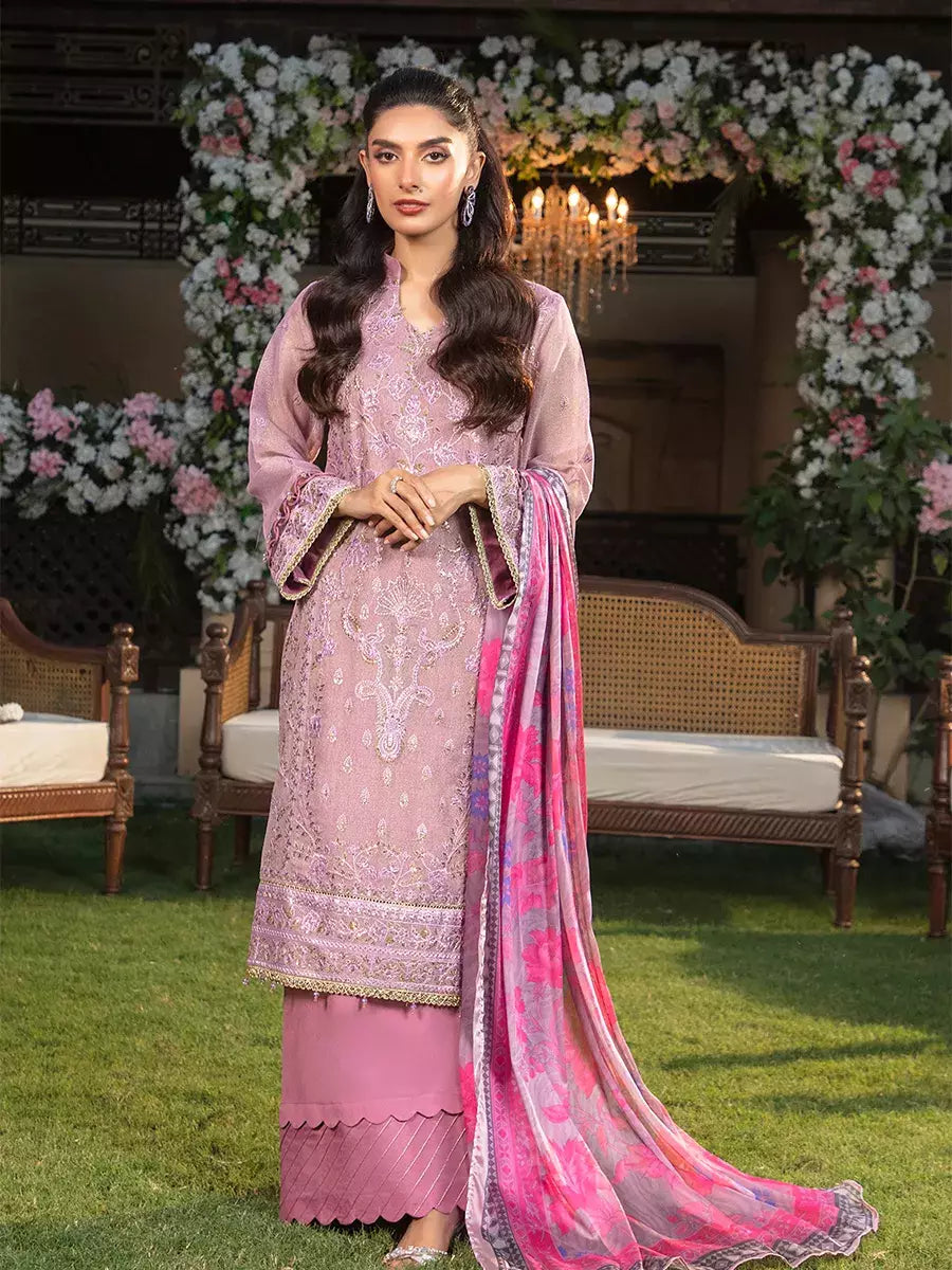 Jashn e Noor by Salitex Unstitched Embroidered 3 Piece Cotton Net SUNW7JI074 - Summer Collection