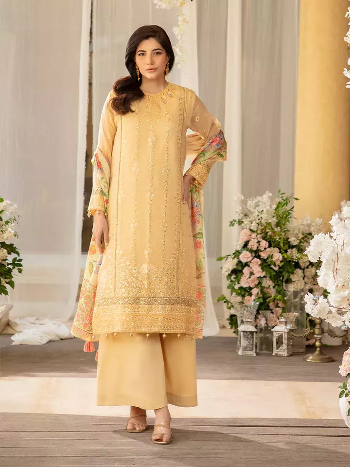 Jashn e Noor by Salitex Unstitched Embroidered 3 Piece Khaddi Net SUNW7JI073 - Summer Collection