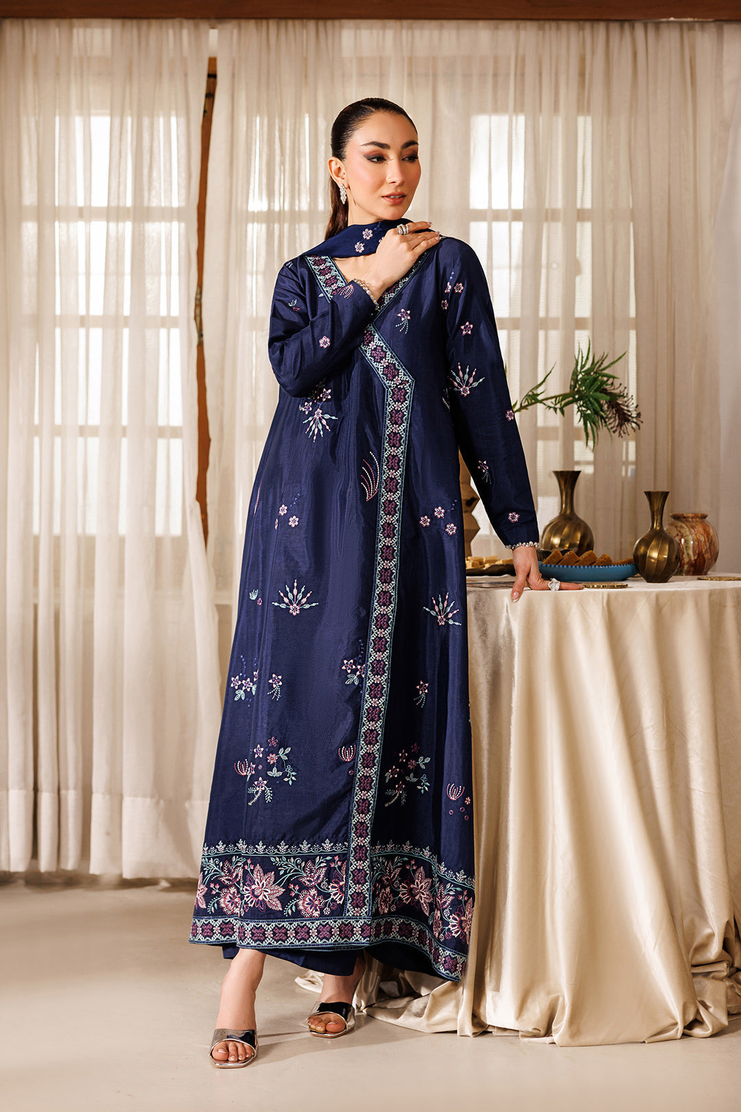 Noore Eid by Panache Women RTW Embroidered Raw Silk 3 Piece Suit Gulrukh - Eid Collection