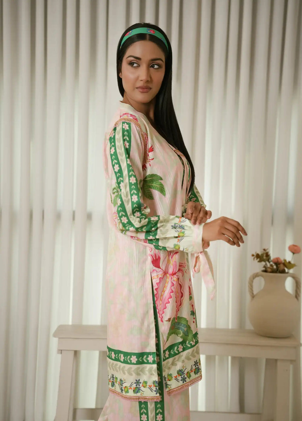 Karashe Women RTW Printed Blended Lawn 2 Piece Suit BLUSH - Festive Collection
