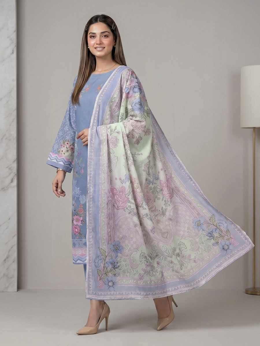 Salitex Unstitched Printed Lawn 3 Piece Suit SSW6U3P414 Summer Collection