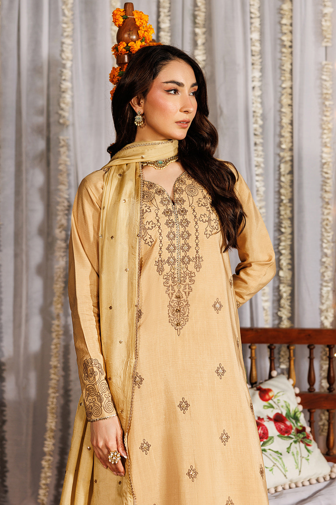 Noore Eid by Panache Women RTW Embroidered Raw Silk 3 Piece Suit Deyar - Eid Collection