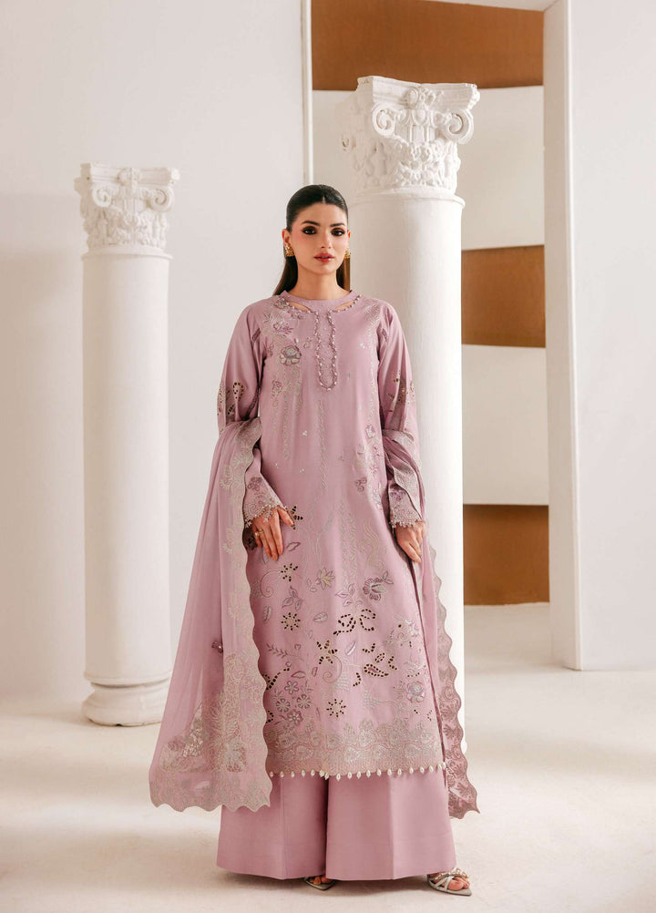 Luxe Silk by Florent Unstitched Embroidered Raw Silk 3 Piece Suit FL26ULS Rose Muse - Festive Collection