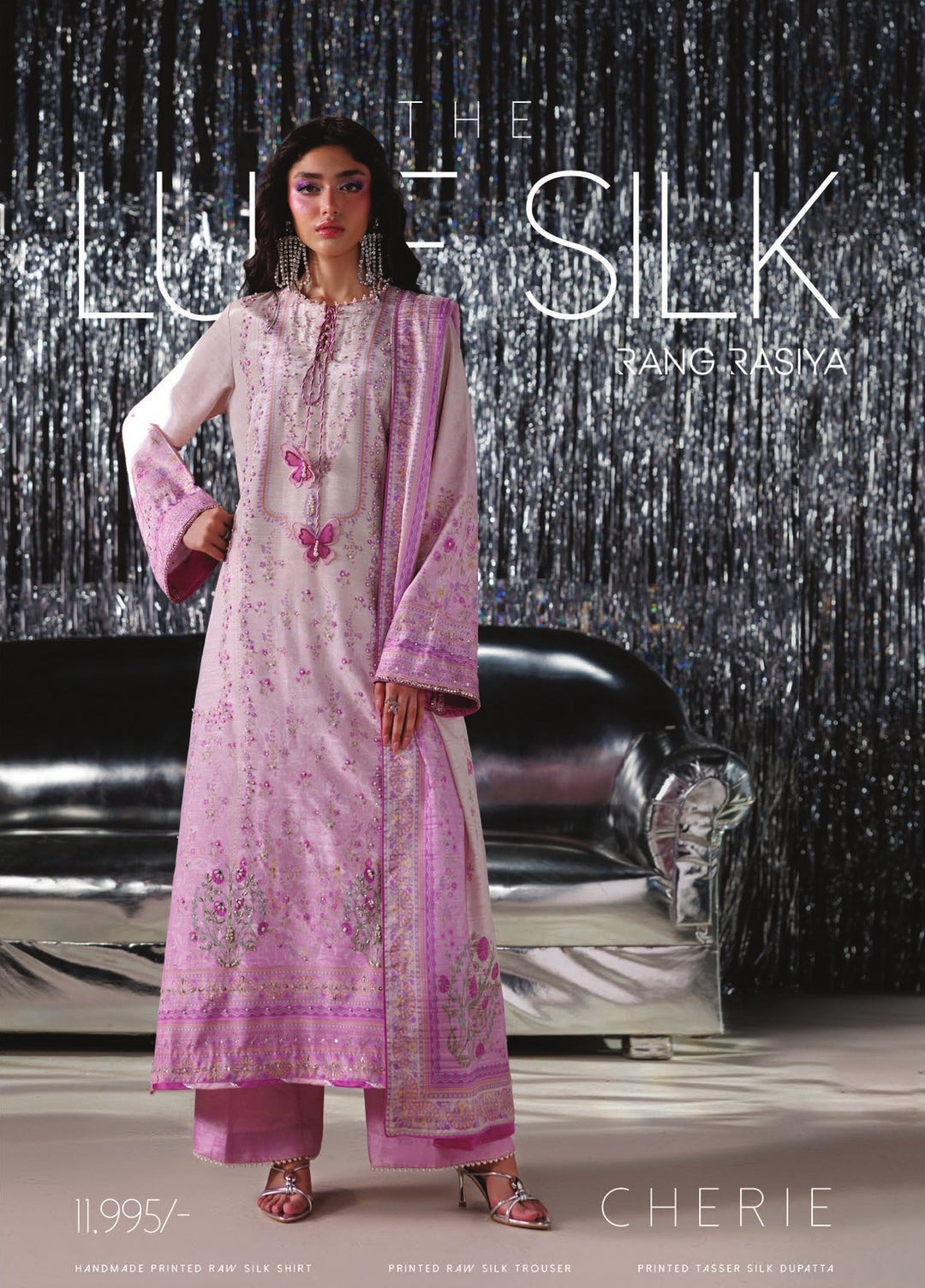 Luxe by Rang Rasiya Unstitched Printed Raw Silk 3 Piece Suit RR26ULS Cherie - Festive Collection