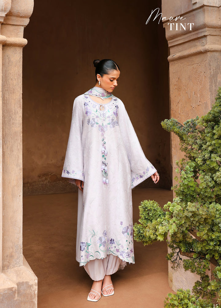 Cross Stitch Unstitched Embroidered Cotton Satin 3 Piece Suit CS26UCS Mauve Tint - Casual Collection