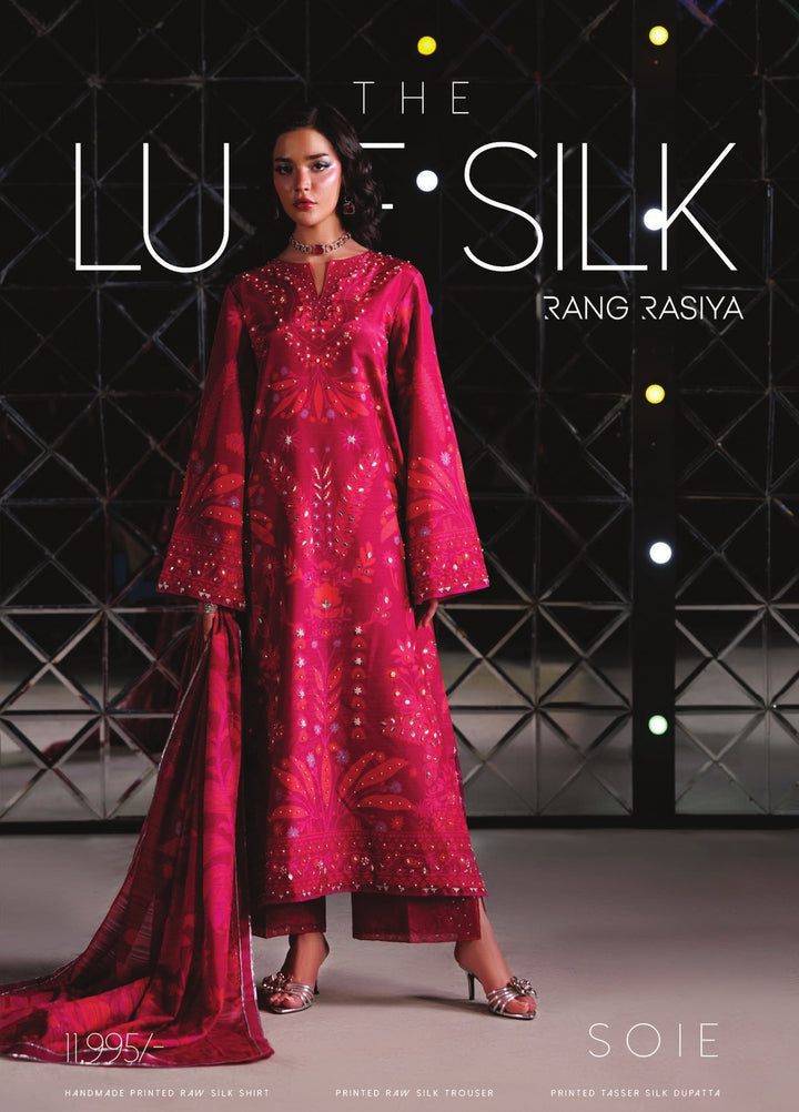 Luxe by Rang Rasiya Unstitched Printed Raw Silk 3 Piece Suit RR26ULS Soie - Festive Collection