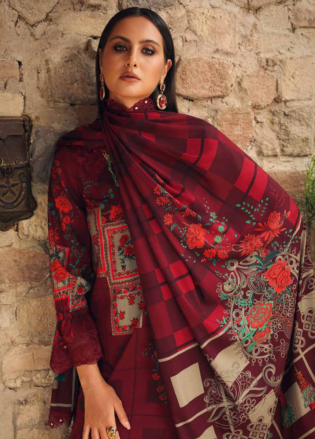 Combination by Charizma Unstitched Embroidered Linen 3 Piece Suit CHR26UCL CCW7-06 - Casual Collection
