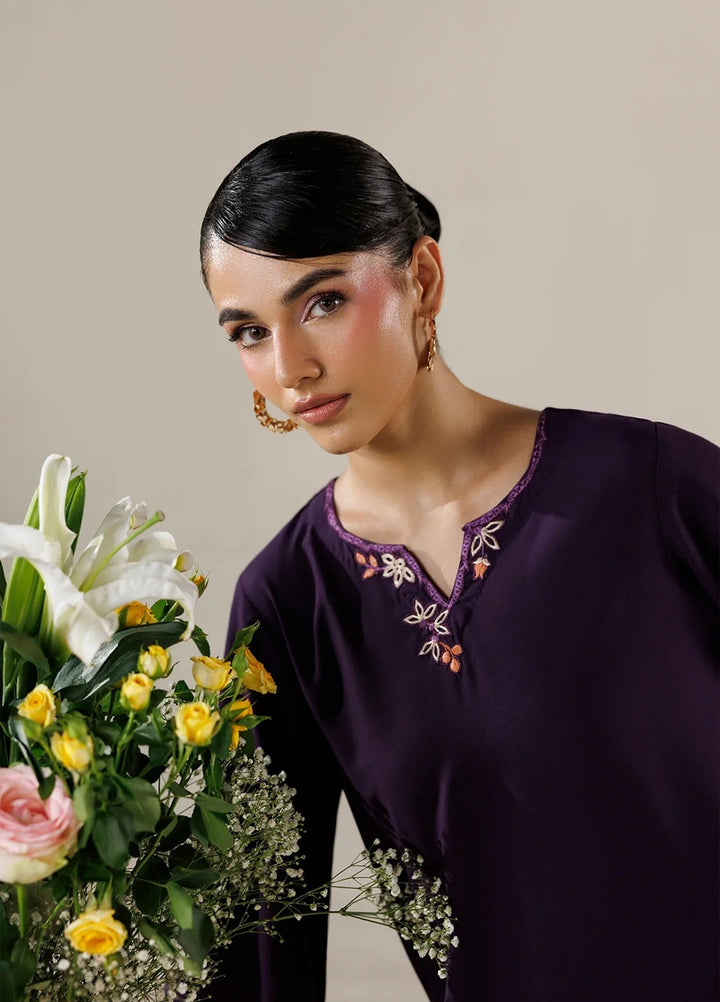 Azure Women RTW Embroidered Poly Co-Ord Sets Suit Orchid - Casual Collection