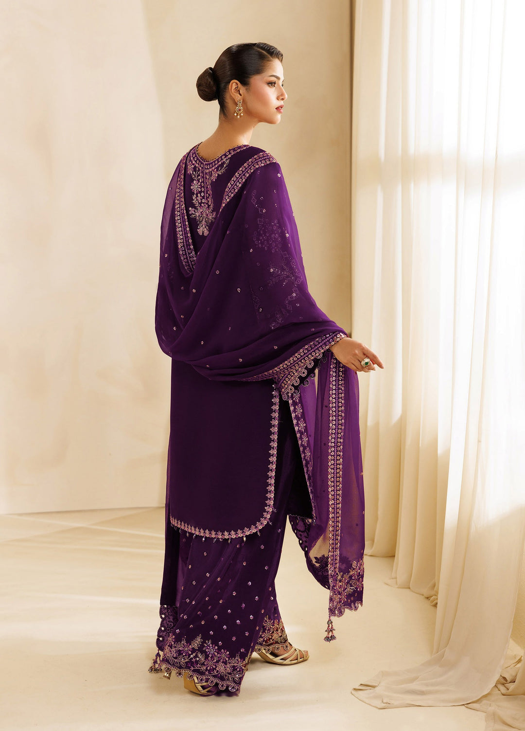 Sireine by Alizeh Fashion Unstitched Embroidered Chiffon 3 Piece Suit AF26UCS AF-CH-2299-CASCADE - Festive Collection