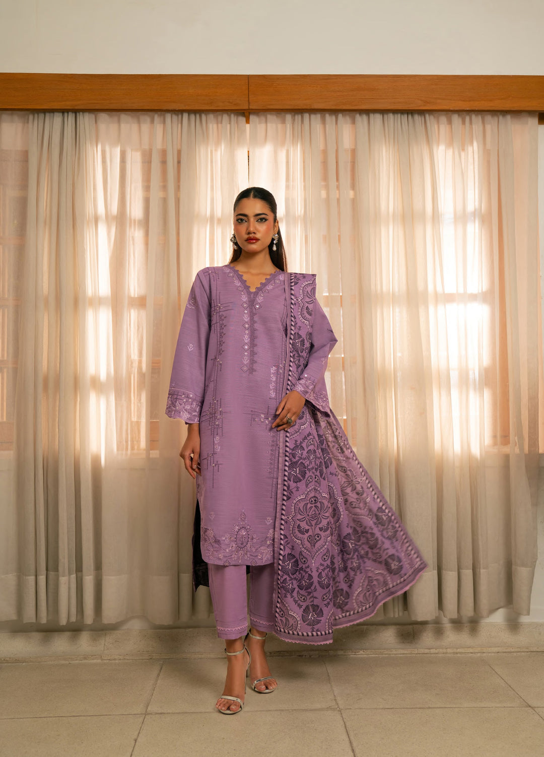 Manzil by Rashid Textiles Unstitched Embroidered Khaddar 3 Piece Suit RT26UKM D-1036 - Winter Collection