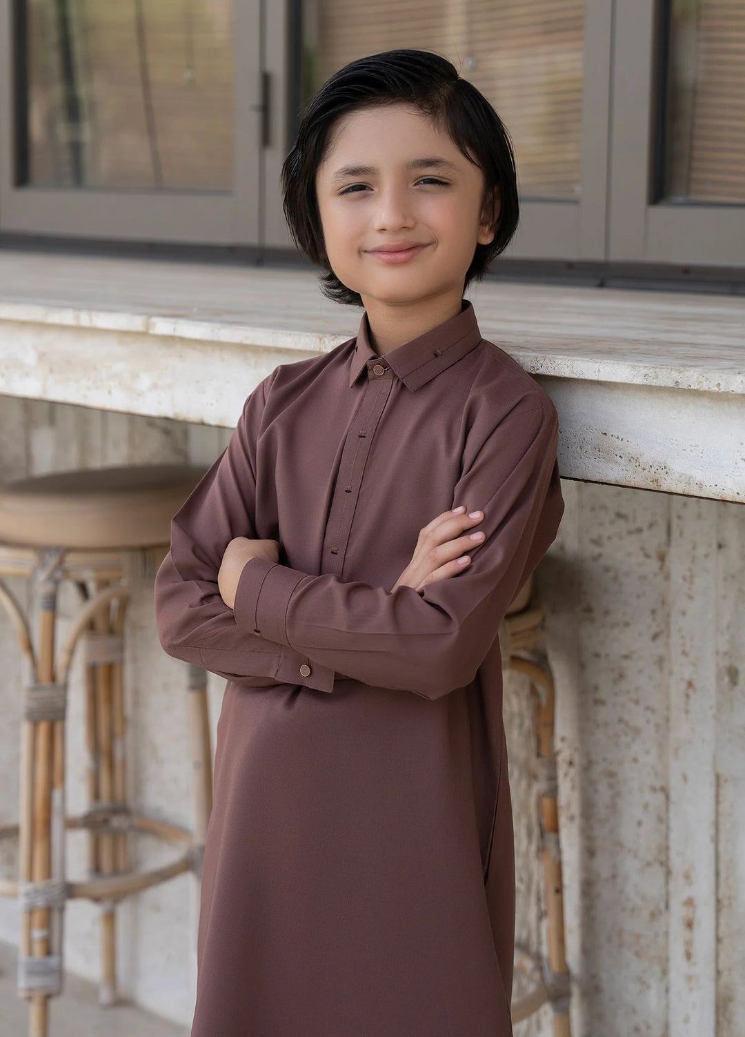 Buraq Boys RTW Solids Wash N Wear Kurta Shalwar Suit Jahangir Casual Collection