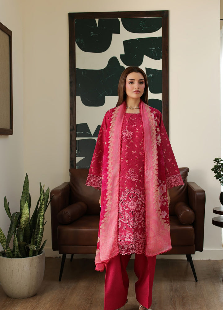 Sahl by Rashid Textiles Unstitched Embroidered Lawn Karandi 3 Piece Suit RT26USLK D-3918 - Casual Collection
