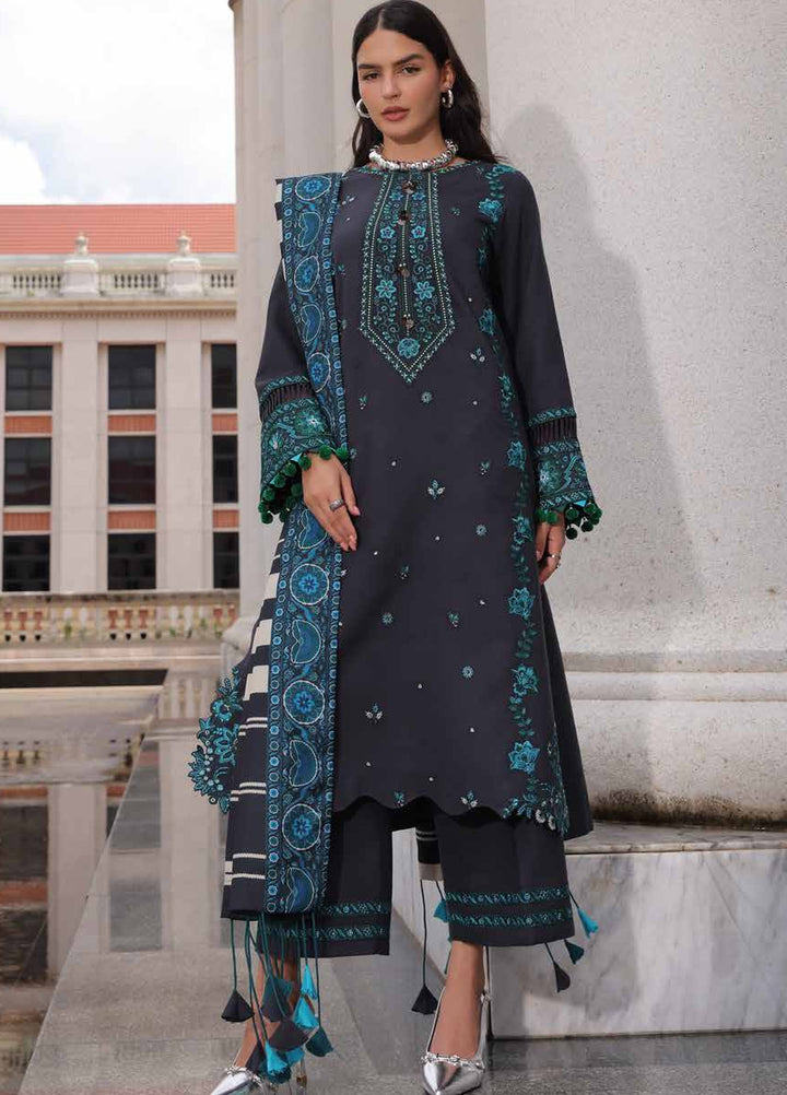 Poshima by Charizma Unstitched Embroidered Leather Peach 3 Piece Suit CHR26UPL PSW6-19 - Winter Collection
