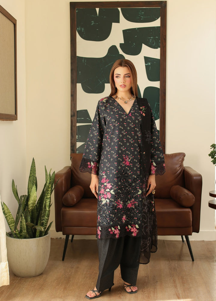 Sahl by Rashid Textiles Unstitched Embroidered Lawn Karandi 3 Piece Suit RT26USLK D-3917 - Casual Collection
