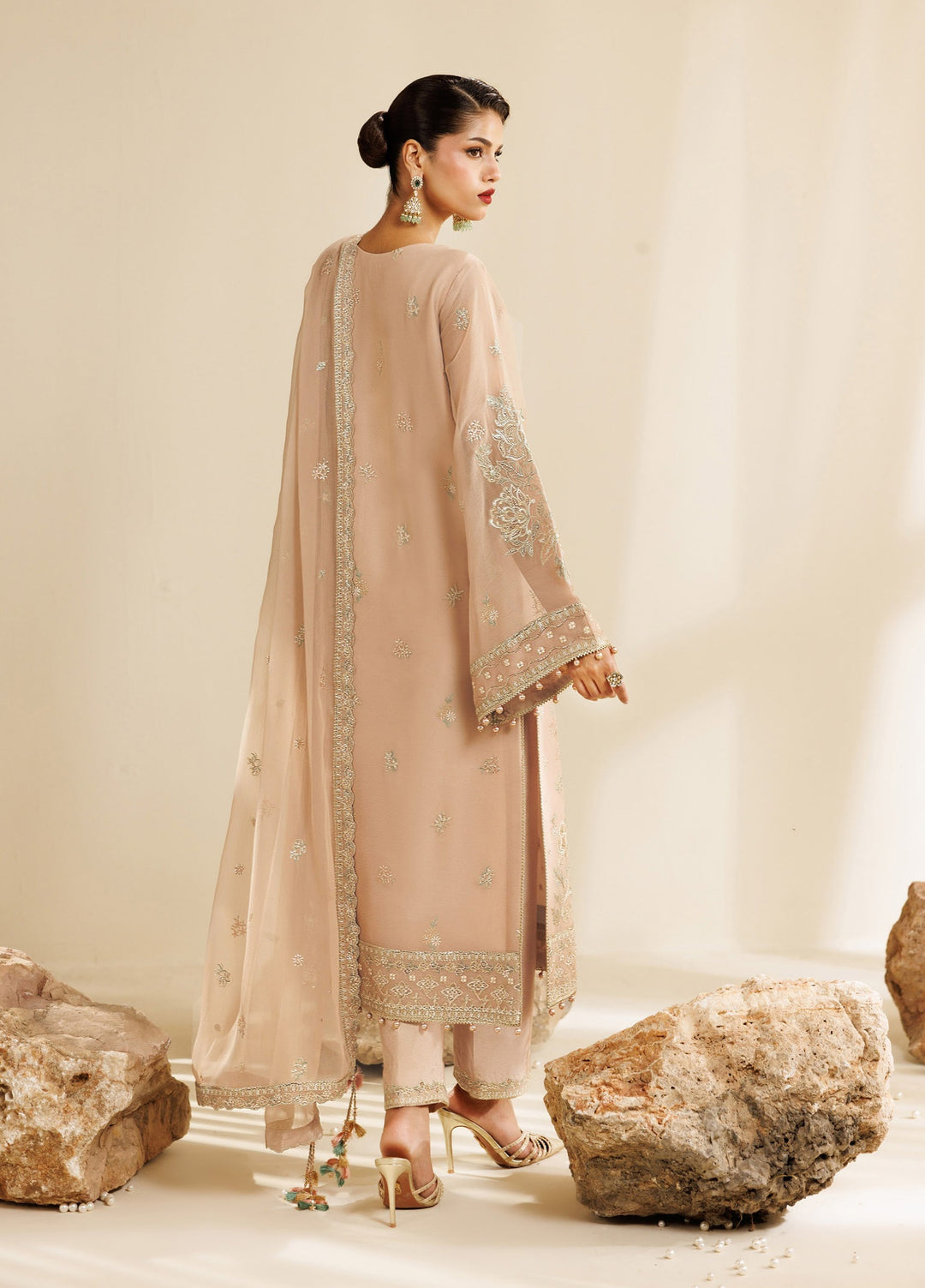 Sireine by Alizeh Fashion Unstitched Embroidered Chiffon 3 Piece Suit AF26UCS AF-CH-2288-DUNE - Festive Collection