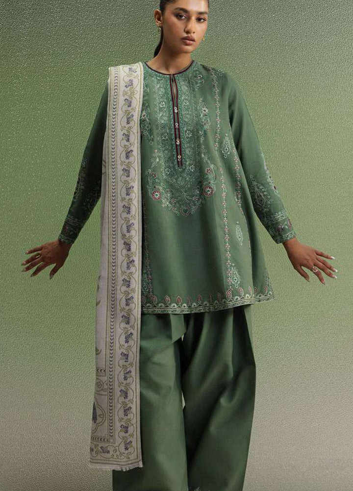 Coco by Zara Shahjahan Unstitched Khaddar 3 Piece Suit CZS26UKW SARD 1B - Winter Collection
