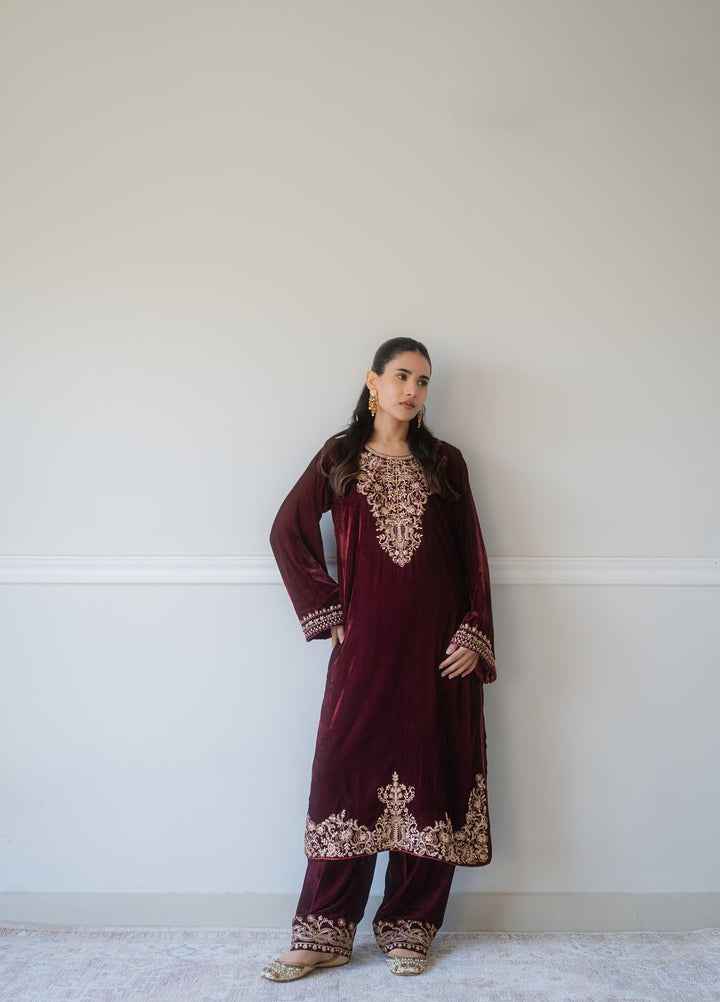 Atelier Velours by Rashid Textiles RTW Embroidered Velvet 2 Piece Suit RT26RAV Rania - Festive Collection
