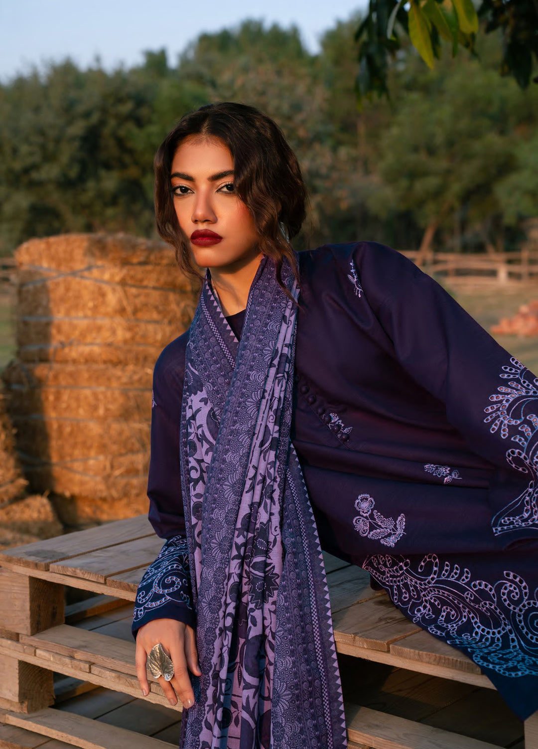 Manzil by Rashid Textiles Unstitched Embroidered Khaddar 3 Piece Suit RT26UKM D-1034 - Winter Collection