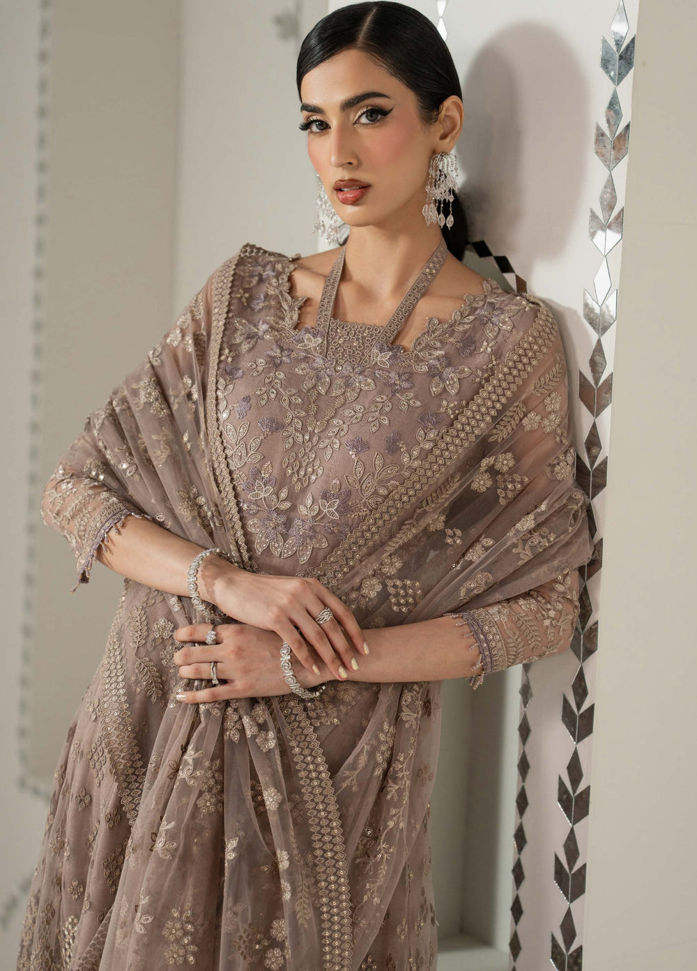 Shehnai by Lavish Premium Unstitched Embroidered Organza 3 Piece Suit LVP26USO SH-07 MAHVEEN - Wedding Collection