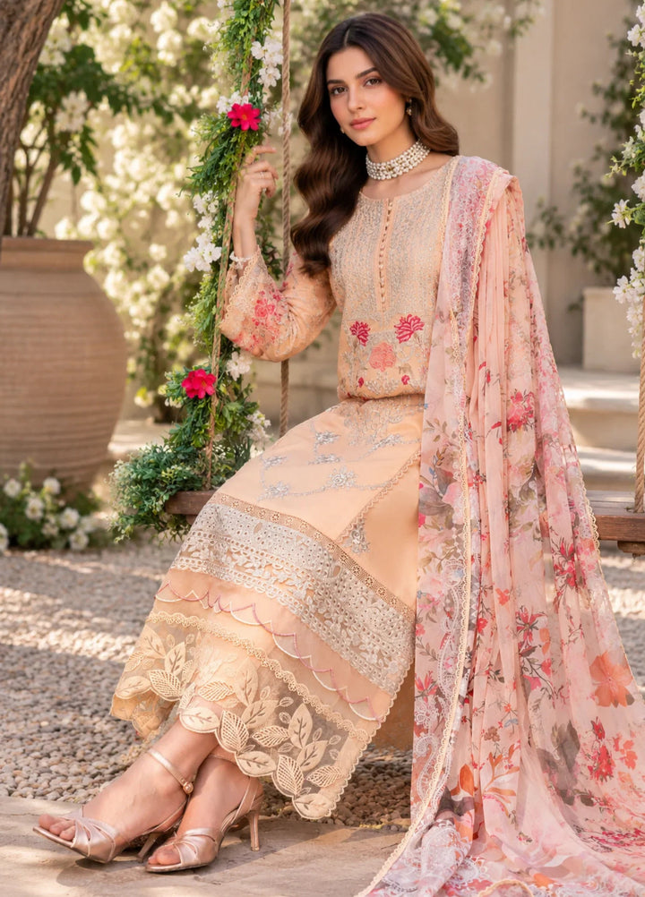 Chandan Nagri Women RTW Embroidered Lawn 3 Piece Suit Ayla Veil - Festive Collection
