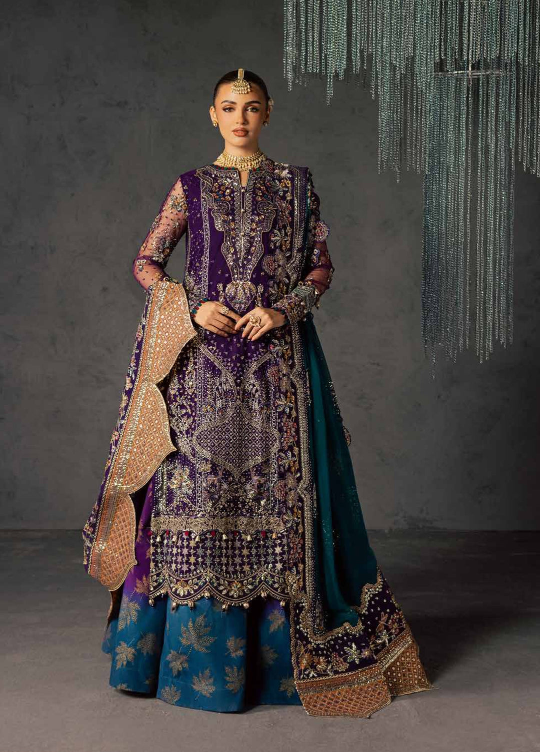 Muse Formal by Nureh Unstitched Embroidered Chiffon 3 Piece Suit NU26UMF NFM-06 - Wedding Collection