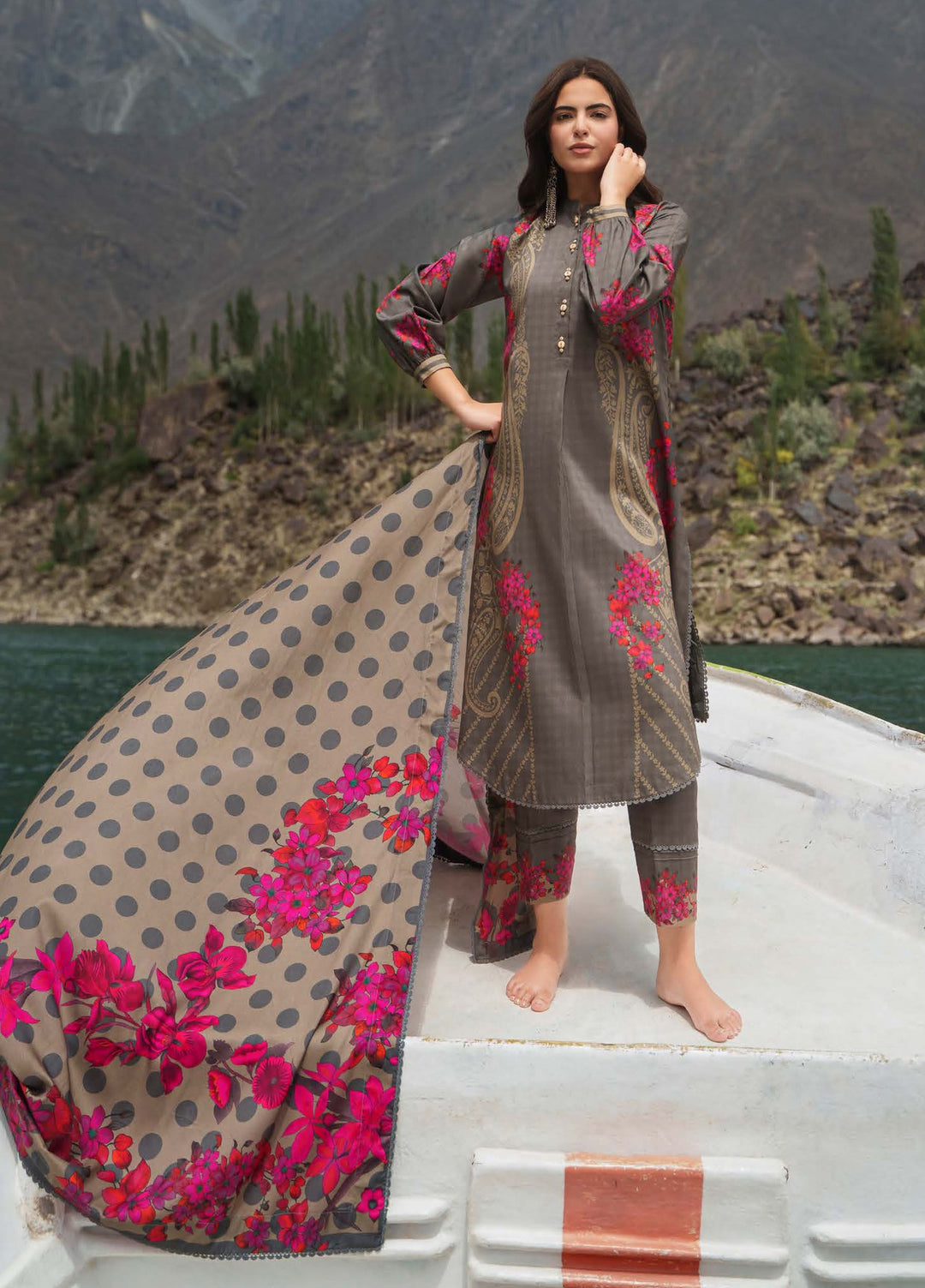 C Prints by Charizma Unstitched Printed Staple 3 Piece Suit CHR26ULP CPW6-04 - Casual Collection