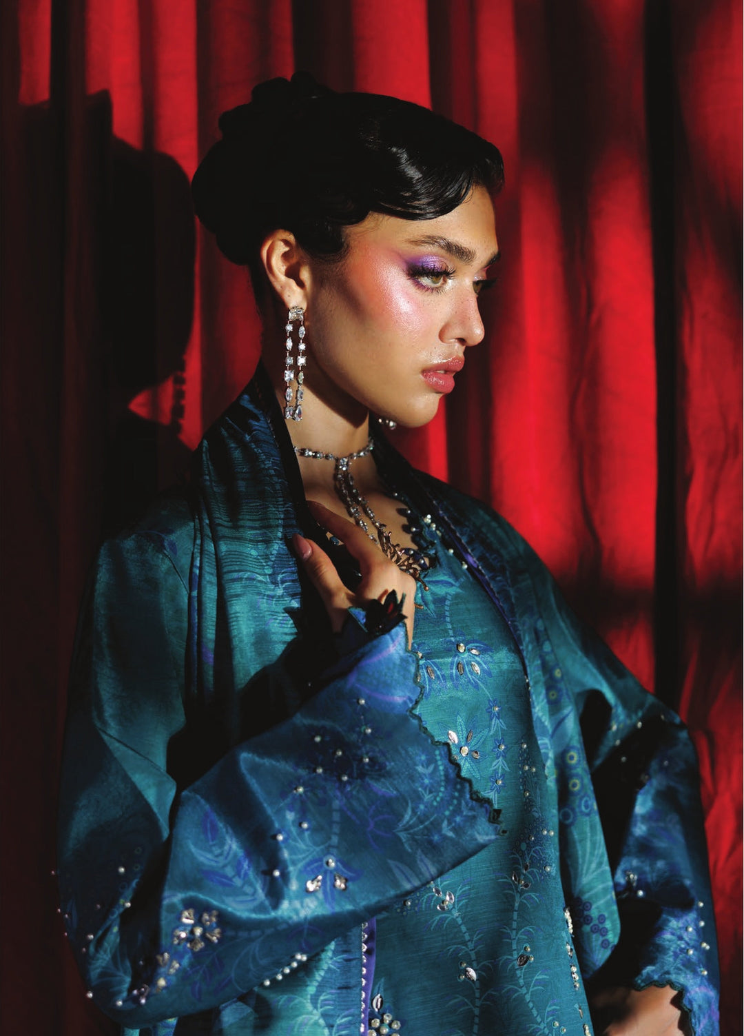 Luxe by Rang Rasiya Unstitched Printed Raw Silk 3 Piece Suit RR26ULS Lumeire - Festive Collection