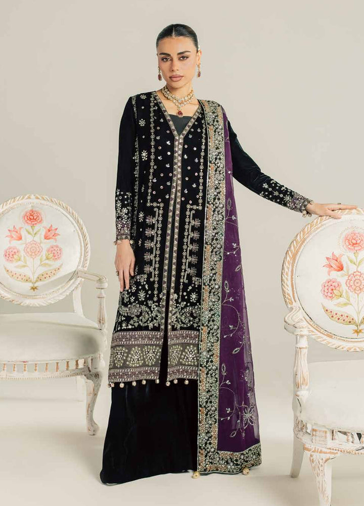 Maya by Nureh Unstitched Embroidered Velvet 3 Piece Suit NU26UMV NW-136 - Wedding Collection