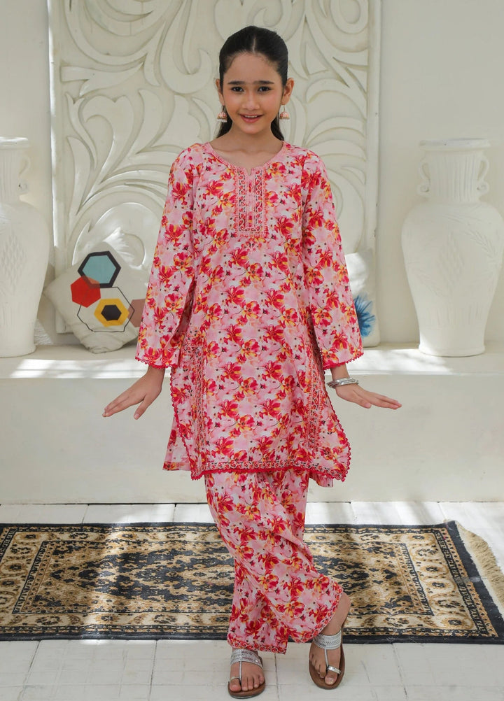 Khanak Girls RTW Embroidered Cotton 2 Piece Suit KST-200 - Casual Collection