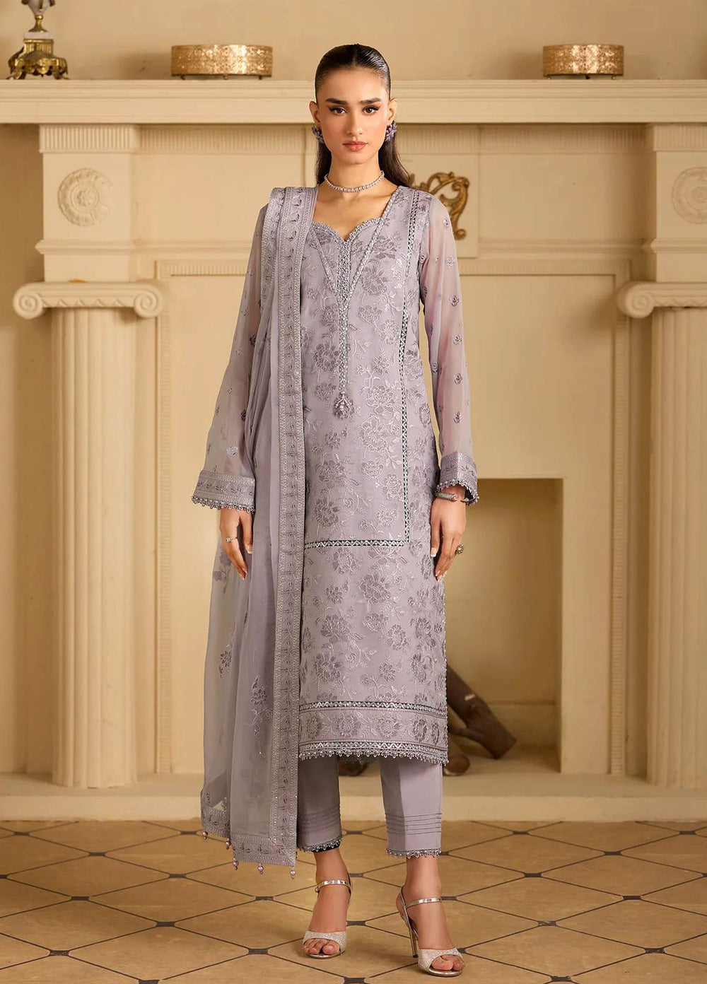 Alizeh Fashion Unstitched Embroidered Chiffon 3 Piece Suit AF26UCF AF-CH-2253-Insha - Festive Collection