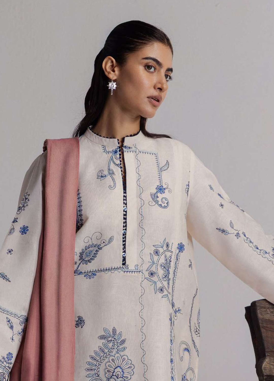 Coco by Zara Shahjahan Unstitched Khaddar 3 Piece Suit CZS26UKW DIBA 10B - Winter Collection