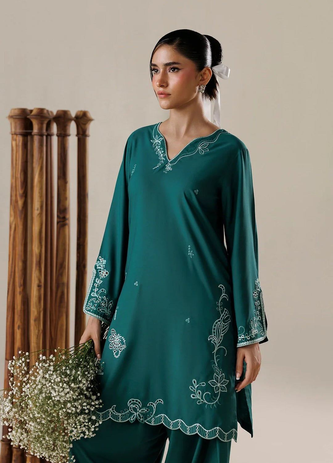 Azure Women RTW Embroidered Poly Co-Ord Sets Suit Opaline - Casual Collection