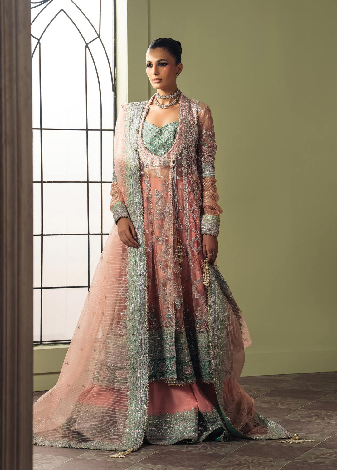 Luminara by Ayzel Unstitched Embroidered Net 3 Piece Suit AAF26UWL Lunal AYZ-171 - Wedding Collection
