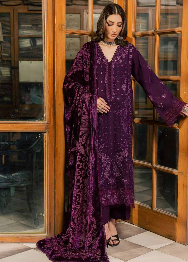 Nureh Exclusive Unstitched Leather Peach with Shawl 3 Piece Suit NU26UEP NE-284 - Festive Collection