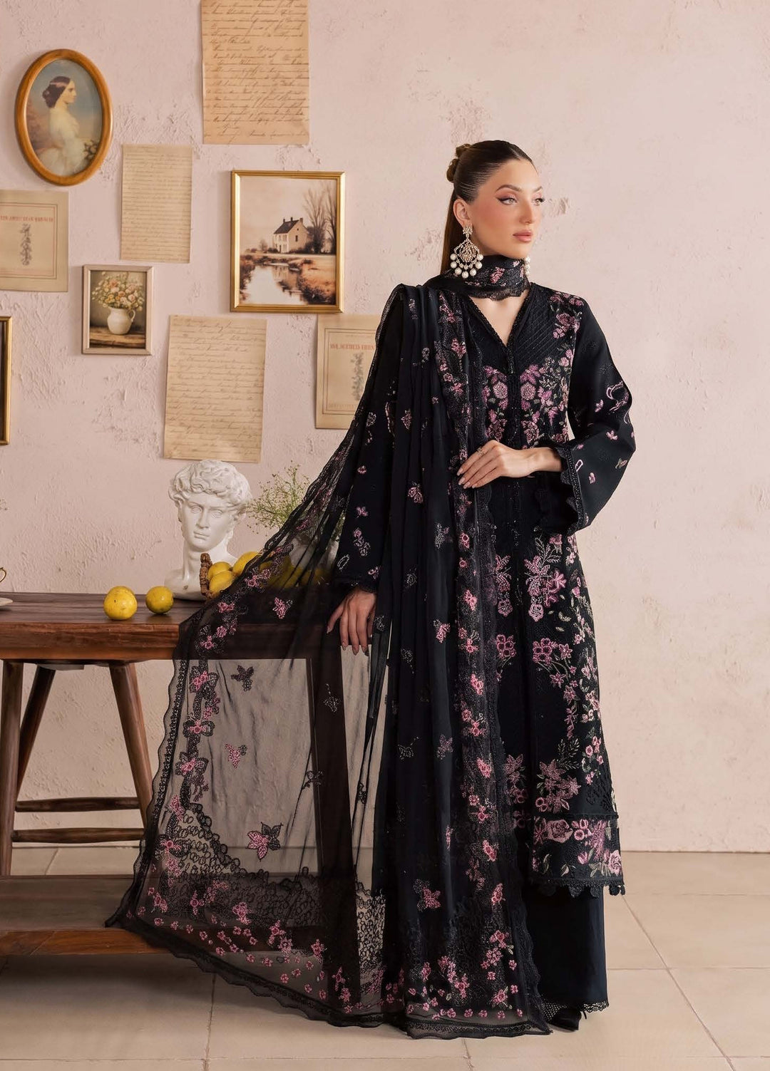 Nureh Unstitched Embroidered Karandi 3 Piece Suit NU26UKE NE-275 - Festive Collection