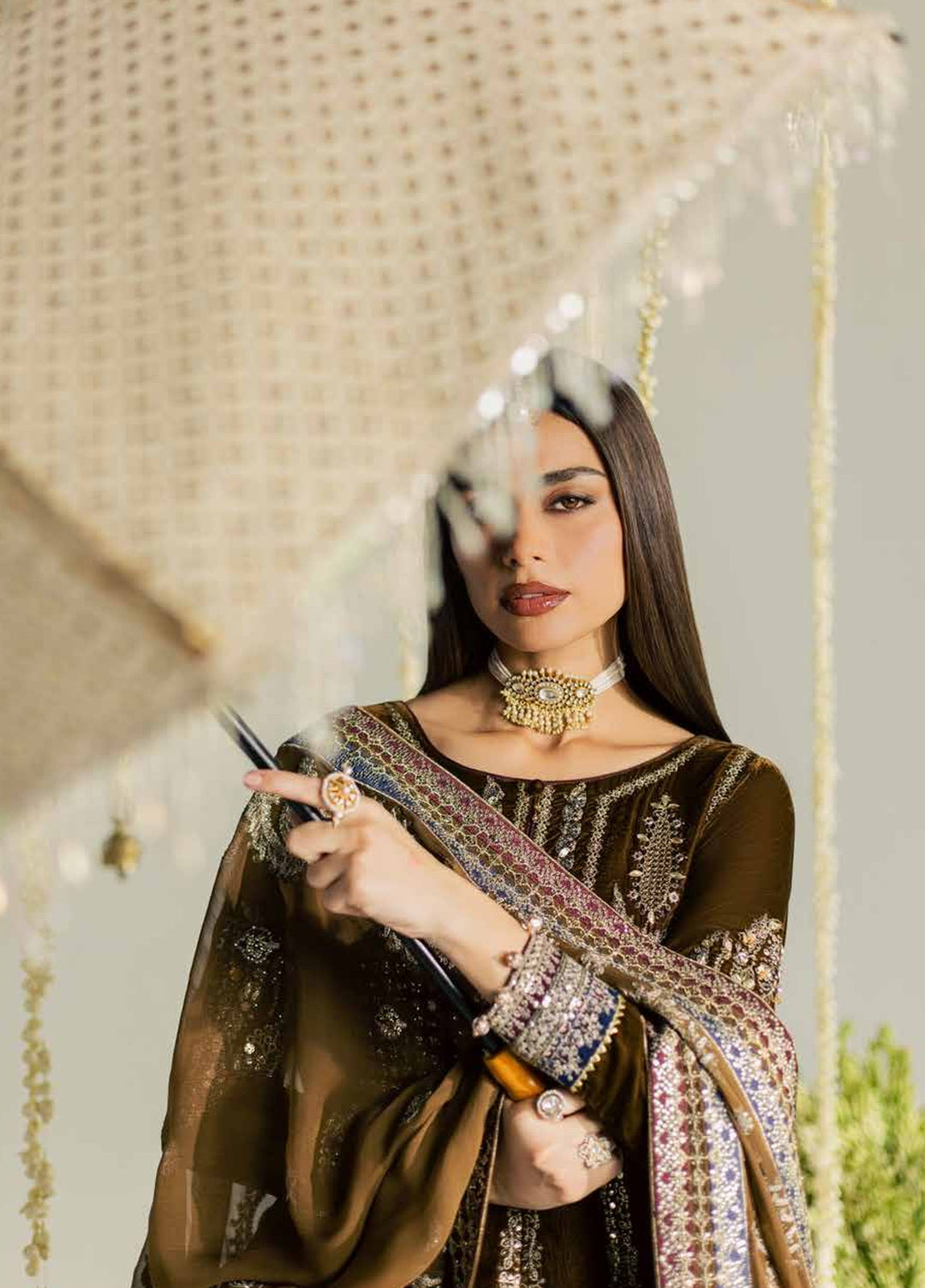 Maya by Nureh Unstitched Embroidered Velvet 3 Piece Suit NU26UMV NW-133 - Wedding Collection
