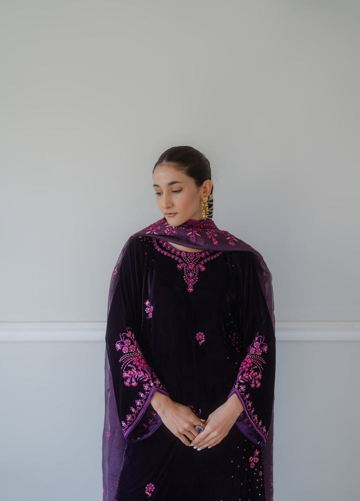 Atelier Velours by Rashid Textiles RTW Embroidered Velvet 3 Piece Suit RT26RAV Gulnaaz - Festive Collection