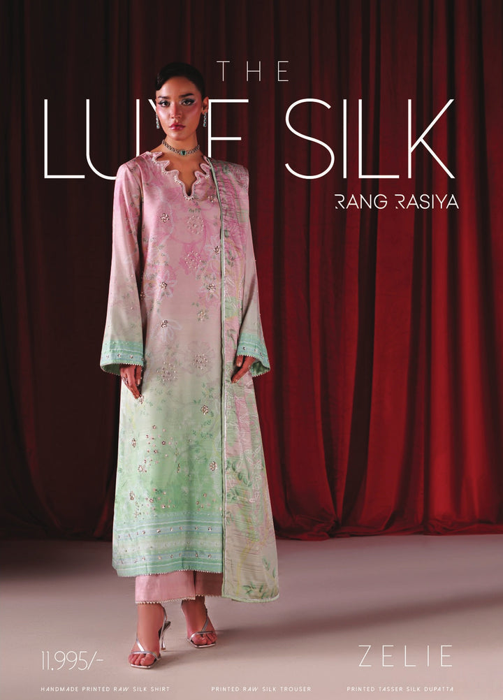 Luxe by Rang Rasiya Unstitched Printed Raw Silk 3 Piece Suit RR26ULS Zelie - Festive Collection