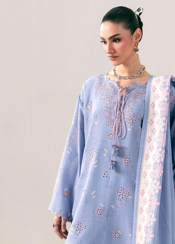 Q prints by Qalamkar Unstitched Embroidered Slub Linen 3 Piece Suit QLK26ULQ Beena QPW-06A - Winter Collection