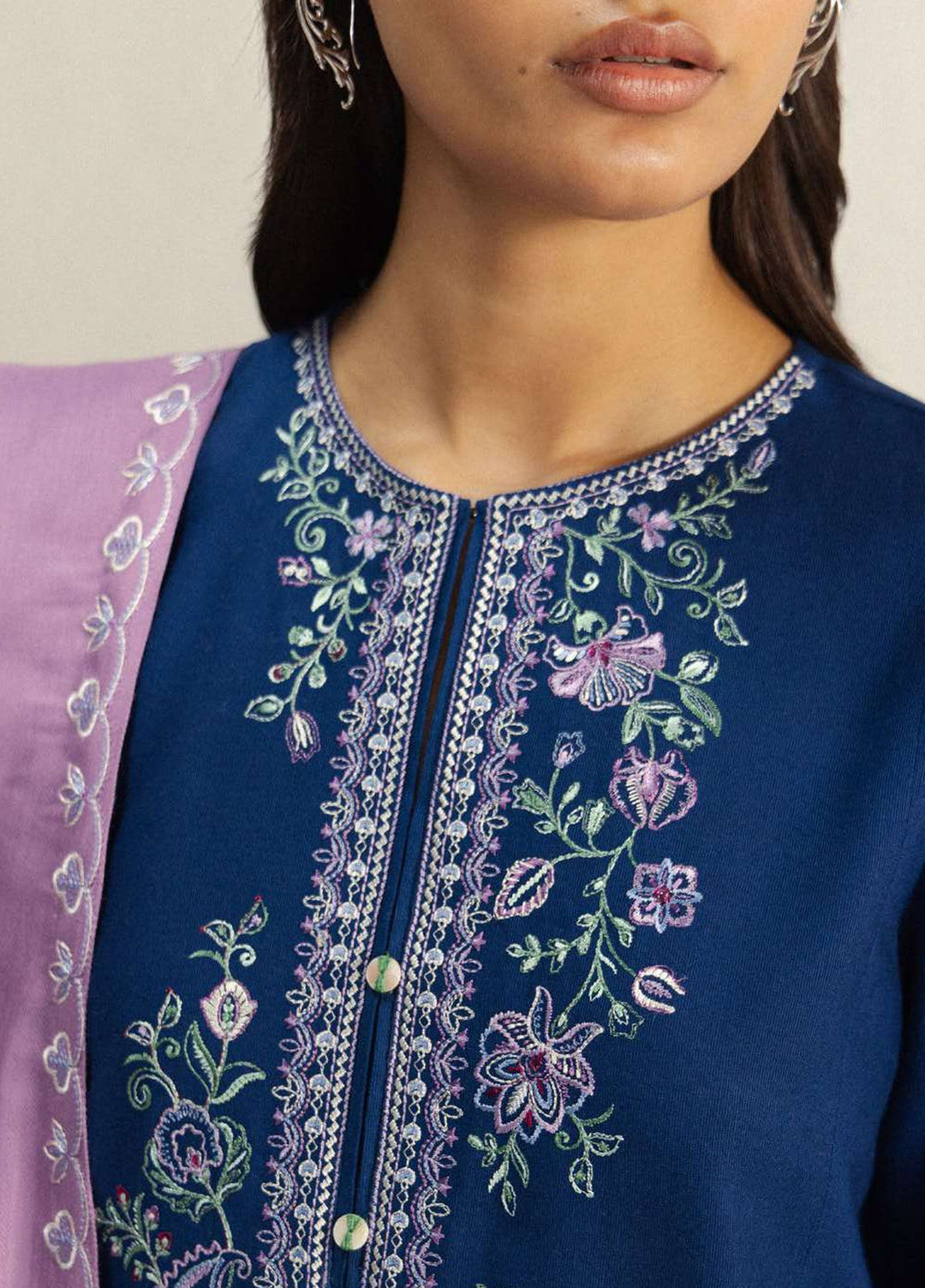 Coco by Zara Shahjahan Unstitched Khaddar 3 Piece Suit CZS26UKW NEELAM 4A - Winter Collection
